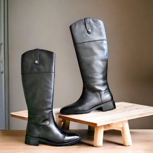 Sam Edelman Drina Leather Riding Knee-High Boots, Black Size 11M New in Box $250
